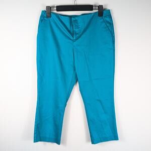 Worthington Size 4 Womens Teal Dress Pants Modern Fit Stretch Office Trousers